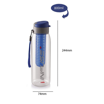 CELLO Infuse Water Bottle Set of 3, 800ml, Blue