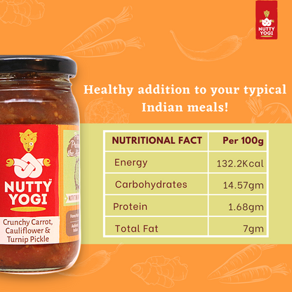 Nutty Yogi Crunchy Carrot, Cauliflower and Turnip Pickle 200g
