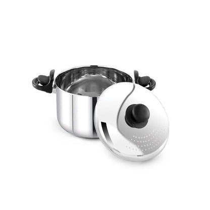 PrayLady Stainless Steel Strainer Pot without Glass Lid Induction Base