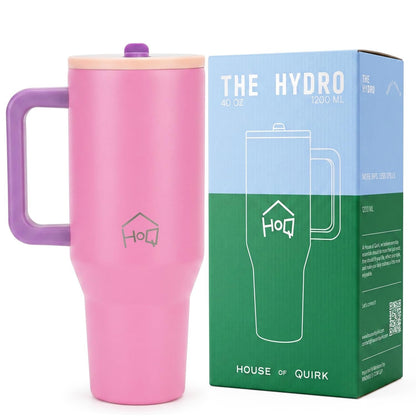 House of Quirk 1200ML Tumbler with Handle - Pink Dahlia