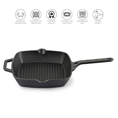 Cello Ironica Cast Iron Grill Pan Induction Compatible - 24 cm