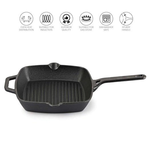Cello Ironica Cast Iron Grill Pan Induction Compatible - 24 cm