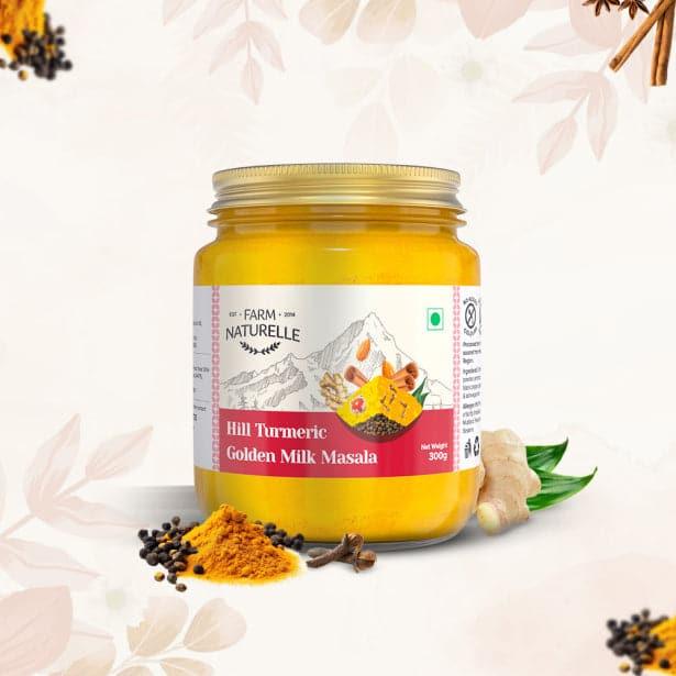 Golden Milk Masala Himalayan Turmeric latte Powder with Natural & Immunizing Spice Blend Himalayan Turmeric, Almonds, Cinnamon, Ginger , Cloves , Ashwagandha & Ground Balck Pepper