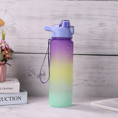 House of Quirk Plastic 1 liter Water Bottles (Purple/Yellow/Green)