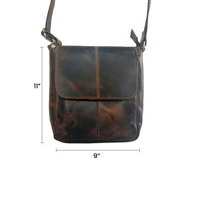 Craftshades -9 inches Brown Colour Buffalo Leather Sling Bag | 100% Genuine Leather