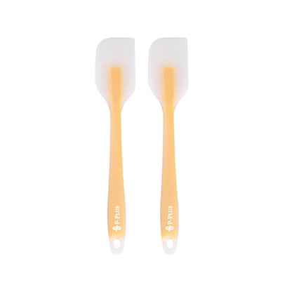 P-Plus International Silicone Spatulas Rubber Spatula Heat Resistant Seamless Orange Set of 2