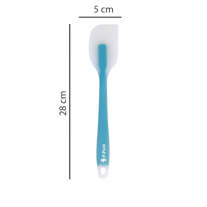 P-Plus International Food Grade Silicone Spatulas Rubber Spatulas Heat Resistant Blue Set of 2