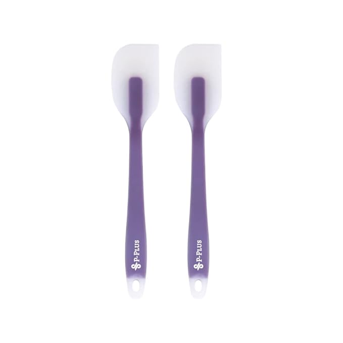 P-Plus International Silicone Spatulas Rubber Spatula Heat Resistant Seamless Purple Set of 2
