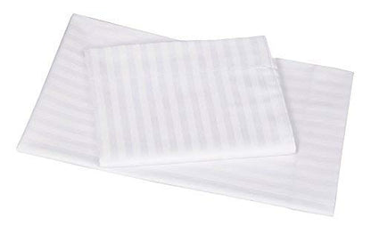 Huesland by Ahmedabad Cotton Sateen Striped 220tc Cotton Standard 2 Pillow Covers | White