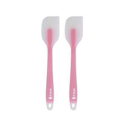 P-Plus International Silicone Spatulas Rubber Spatula Heat Resistant Seamless One Piece LightPink Set of 2
