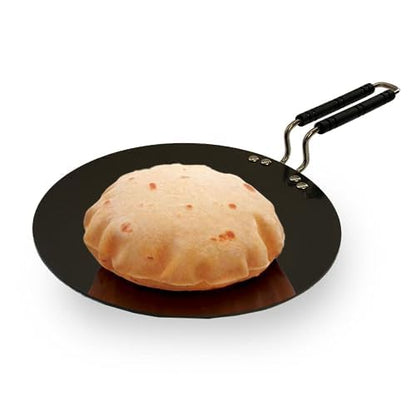 Savya Home Hard Anodized Roti Tawa With Handle 25 Cm Diameter Black Color