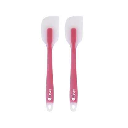 P-Plus International Silicone Spatulas Rubber Spatula Heat Resistant Seamless DarkPink Set of 2