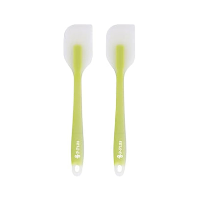 P-Plus International Silicone Spatulas Rubber Spatula Heat Resistant Seamless Green Set of 2