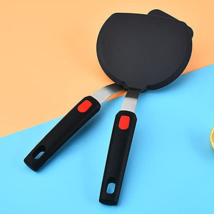 P-Plus International Pancake Spatula Silicone Turner for Nonstick Cookware Flexible Extra Wide Spatula