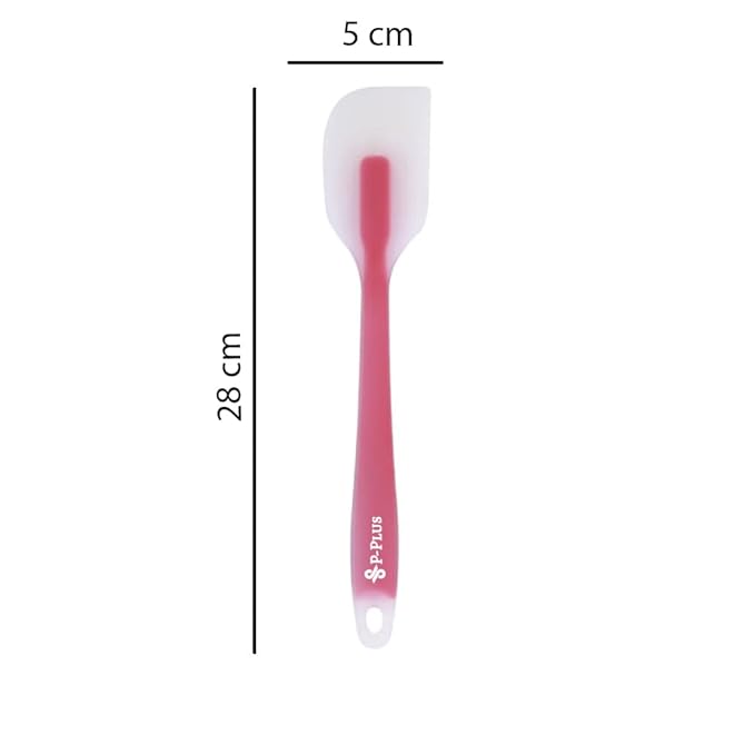 P-Plus International Silicone Spatulas Rubber Spatula Heat Resistant Seamless DarkPink Set of 2