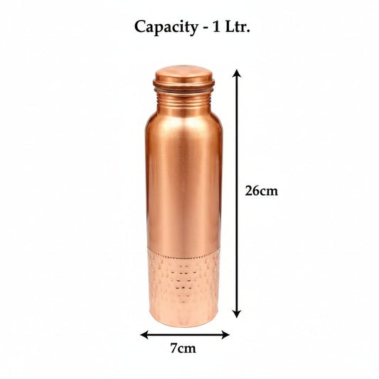 KC Pure Copper Water Bottle with Leak Proof Protection - 1000ml