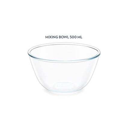 Borosil Glass Mixing & Serving Bowl With Lid | Oven & Microwave Safe Bowl | 500 Ml | Borosilicate Glass