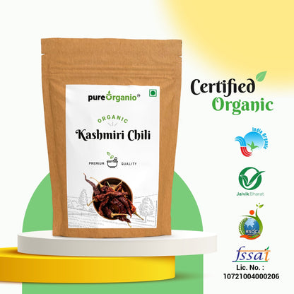 Pure Organio Organic Dried Kashmiri Chilli Whole