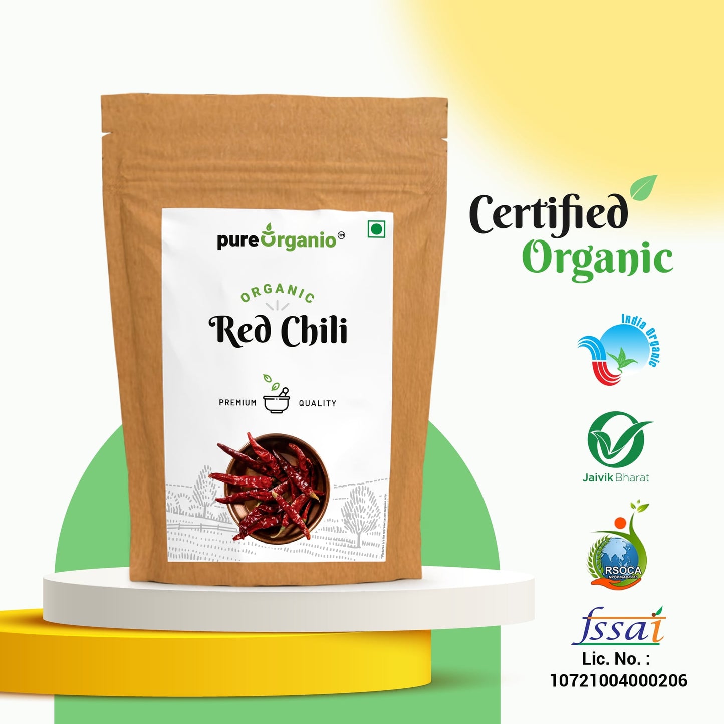 Pure organio Organic Reshampatti Red chilli Whole