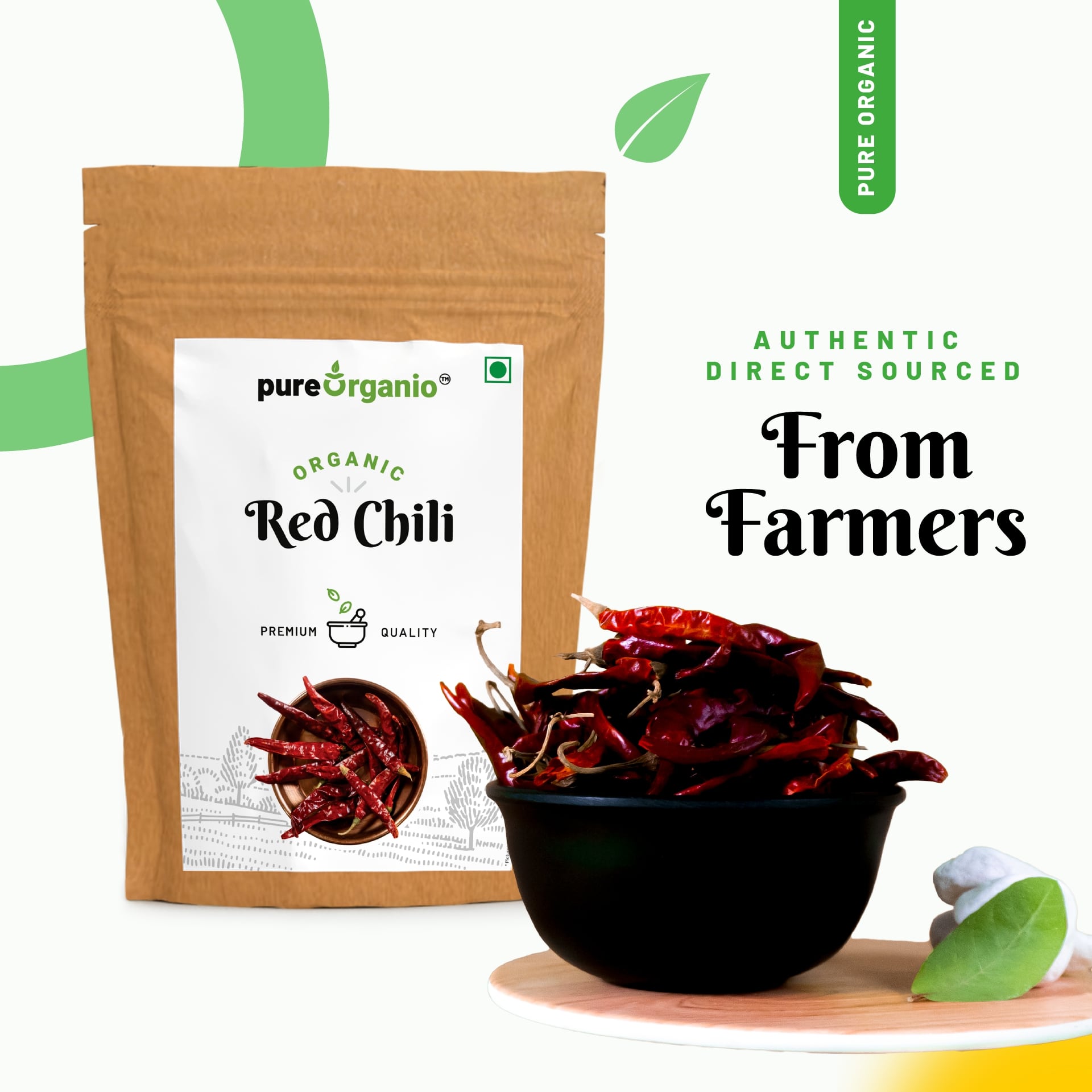 Pure organio Organic Reshampatti Red chilli Whole