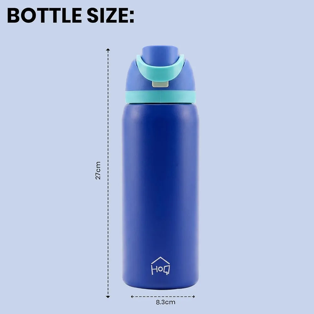 House of Quirk Sippease Stainless Steel Water Bottle with Straw for Sports and Travel BPA-Free 950ML 