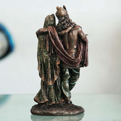 A beautiful and Intricate Bronze Statue Depicting Radha and Krishna Two Central Deities in Hinduism