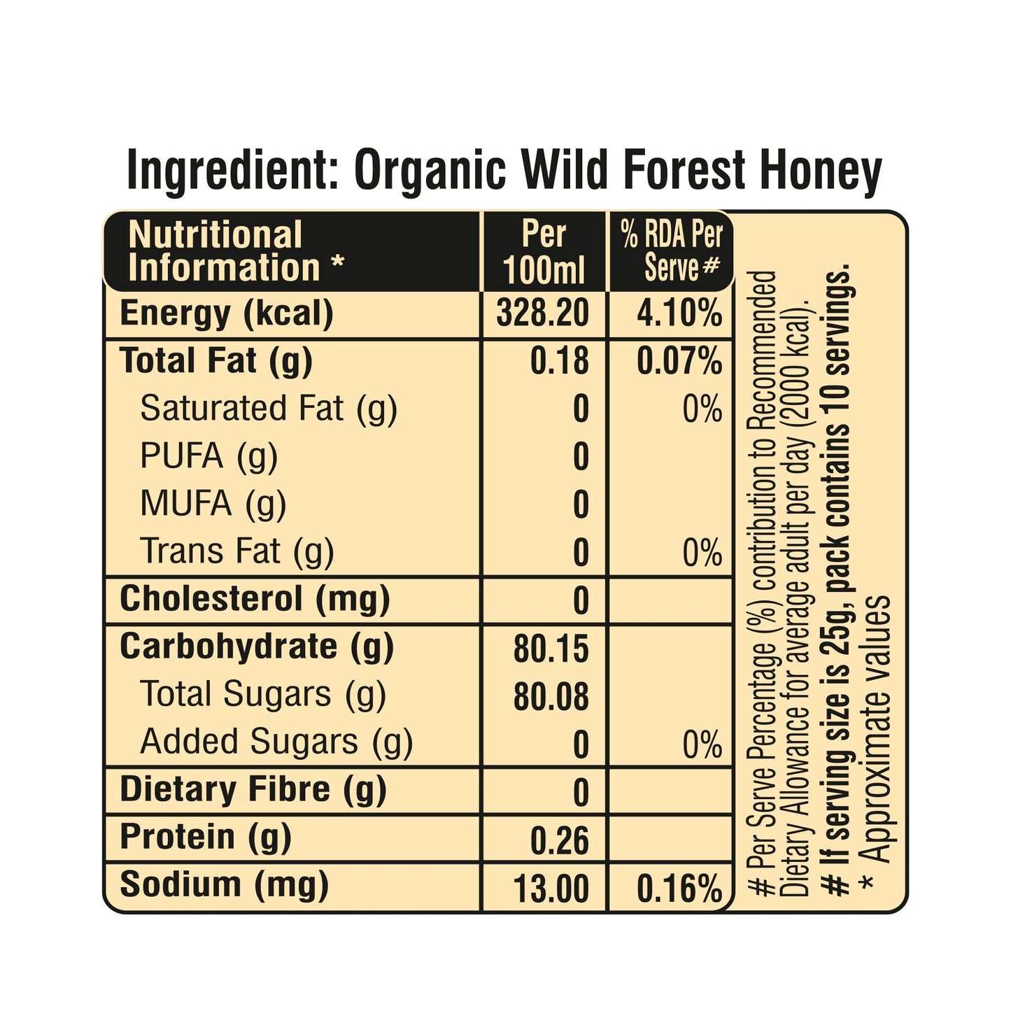 Organic Wild Forest Raw Honey 250g