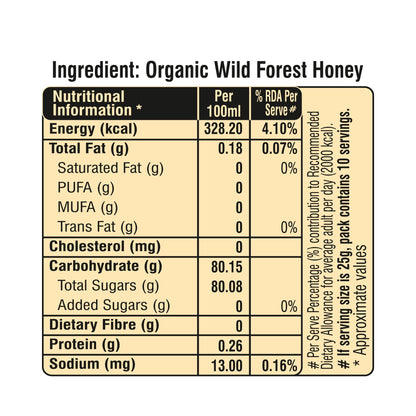 Organic Wild Forest Raw Honey 250g