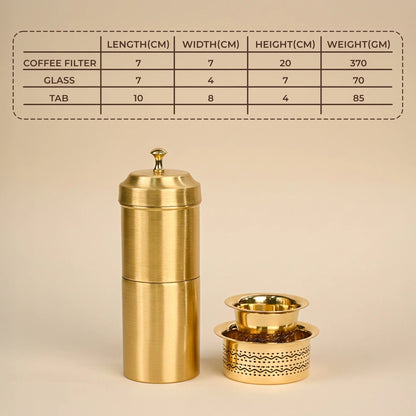 Artarium Brass Filter Coffee Set with Dabara Tumbler Traditional