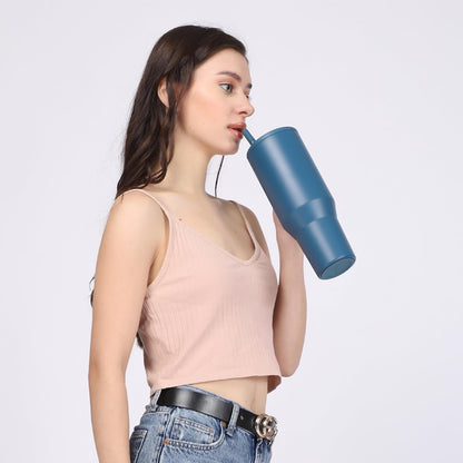 House of Quirk 1200ML Tumbler with Handle - Shadow Blue