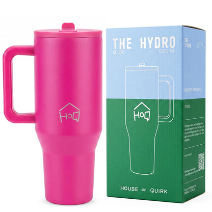 House of Quirk 1200ML Tumbler with Handle & Simple Flip Straw - Avocado