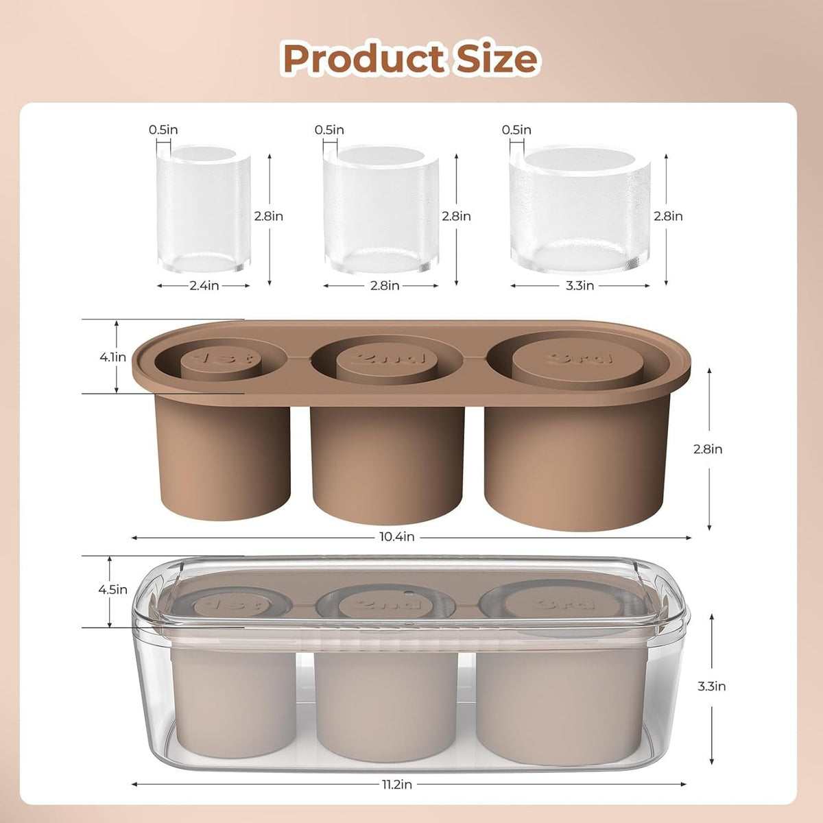 House of Quirk Ice Cube Tray for Stanley Ice Mold Tumbler Cup 950-1200ml - (Choco)