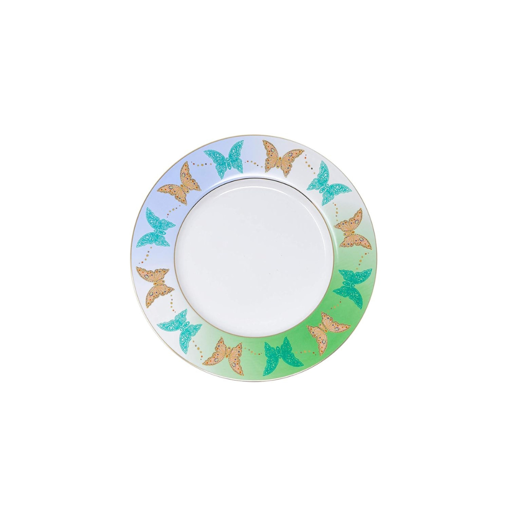 Bergner Bone China Butterfly 6 Pcs Dessert Plate Set | 21 Cm