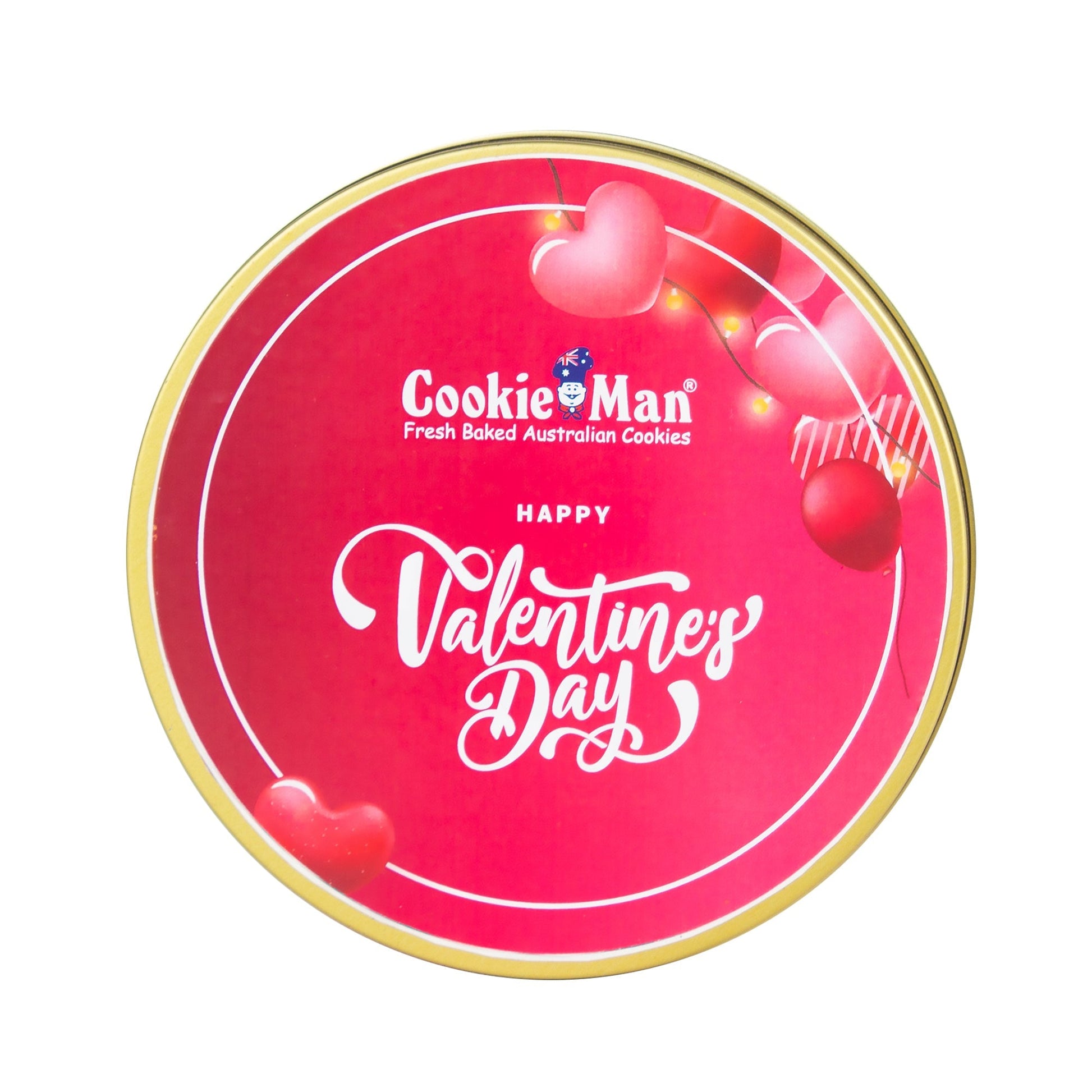 Valentine's Day Heart Shaped Choco Chip Cookies - Red Tin 300g
