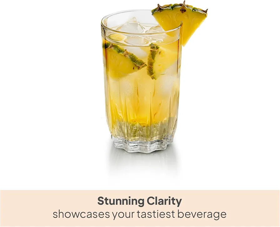 CELLO Glaze Glass Set of 6 Pcs 180ml, Transparent | Freezer & Fridge Safe, Leadfree Dishwasher Safe Toughened Crystal Clear Glasses Set For Drinking Water Juice Milk Cocktail Mocktail Coldrinks & Soda