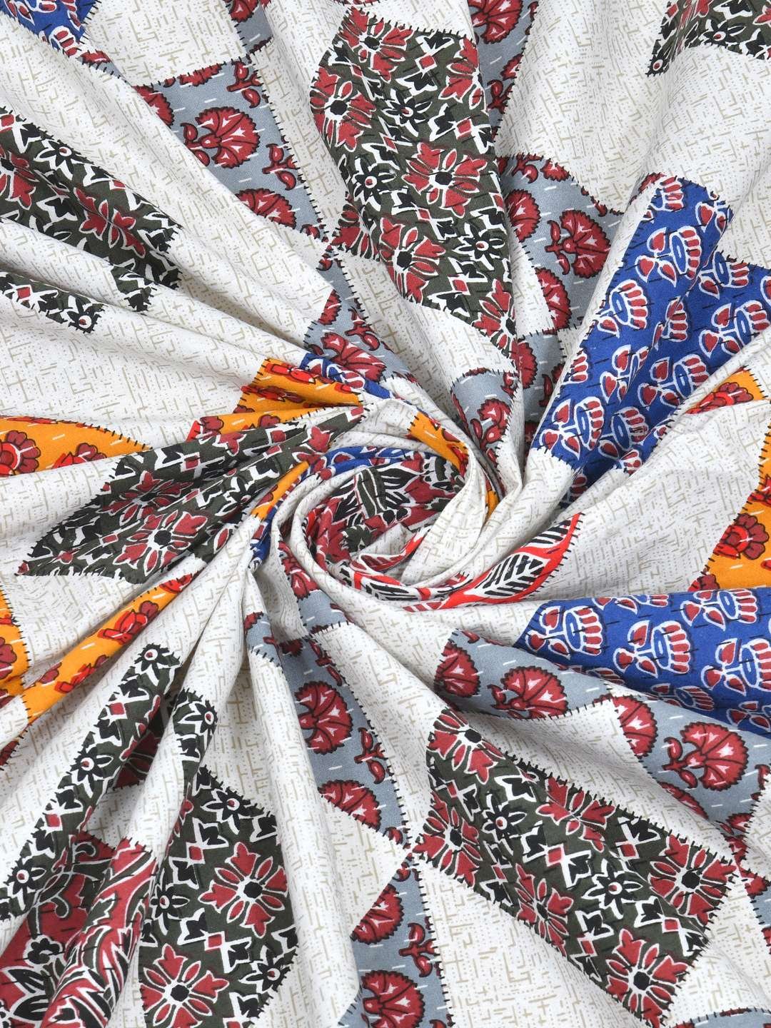 100% Pure Cotton Traditional Printed Bedsheet for Double Bed King Size Bedsheet with 2 Pillow Covers