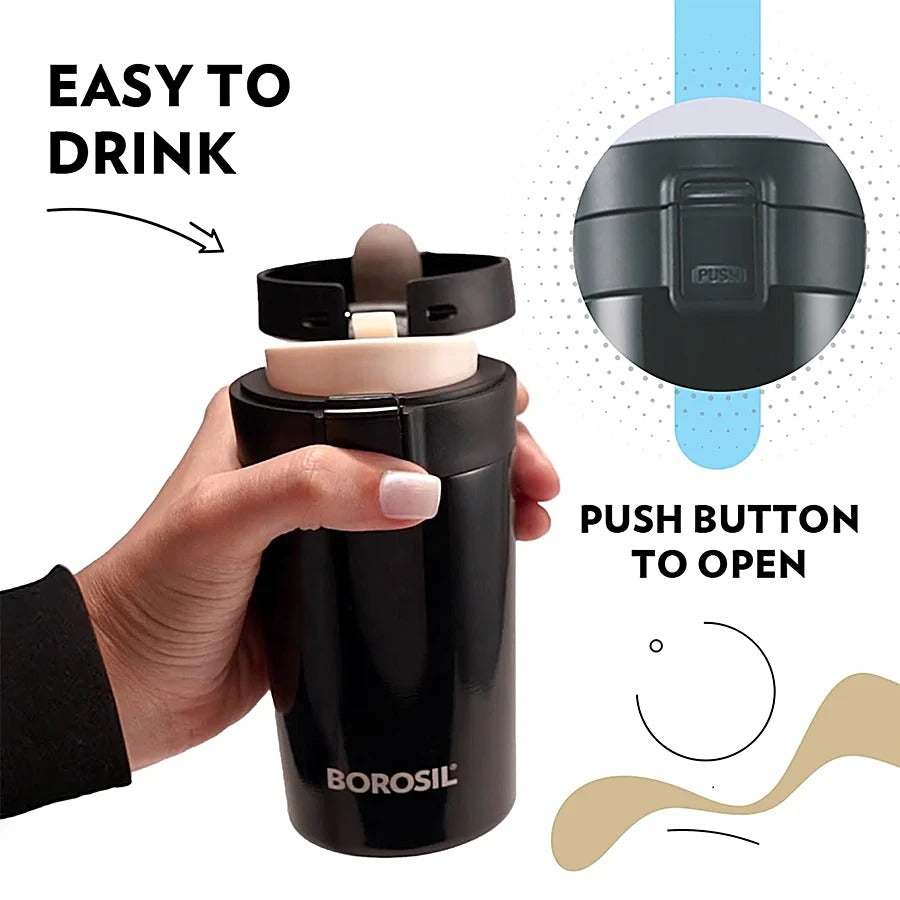 Borosil Hydra CoffeeMate Stainless Steel Vacuum Insulated Travel Mug 300ml