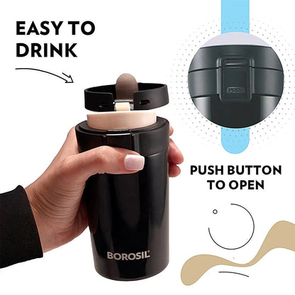 Borosil Hydra CoffeeMate Stainless Steel Vacuum Insulated Travel Mug 300ml