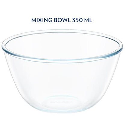 Borosil Serving & Mixing Bowl With Lid | 2 Piece Set (350 Ml Each)| Borosilicate Glass Bowl for Kitchen & Dinning