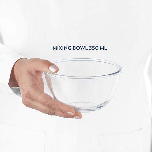 Borosil Serving & Mixing Bowl With Lid | 2 Piece Set (350 Ml Each)| Borosilicate Glass Bowl for Kitchen & Dinning
