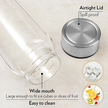 Borosil Neo Borosilicate Glass Water Bottle 550ml