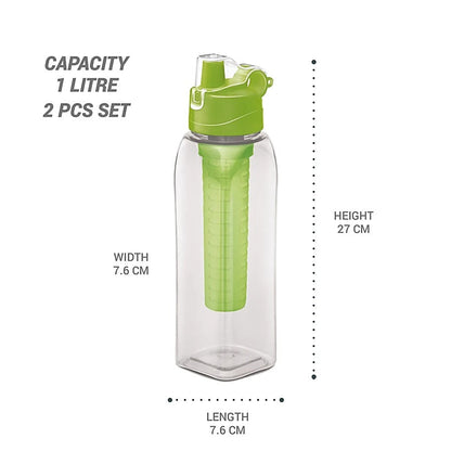 Milton Infuser PET Water Bottle Set of 2 (1L×2)
