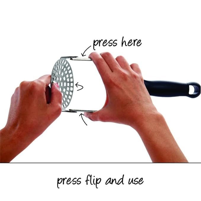 Anjali Stainless Steel Flexible Potato Masher Take Less Space Gives a Good Grip for Vegetable Smasher