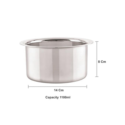 Neelam Stainless Steel 10 22G Flat Bottom Tope - 380 gms