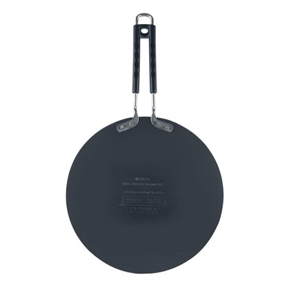 Vinod Black Pearl Hard Anodised Tawa - 25 cm | 4.25mm Thickness | Metal Spoon Friendly | Riveted Sturdy Handle