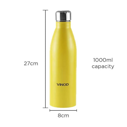 Vinod ICY Classic Stainless Steel Water Bottle Set of 3 - 1000ml