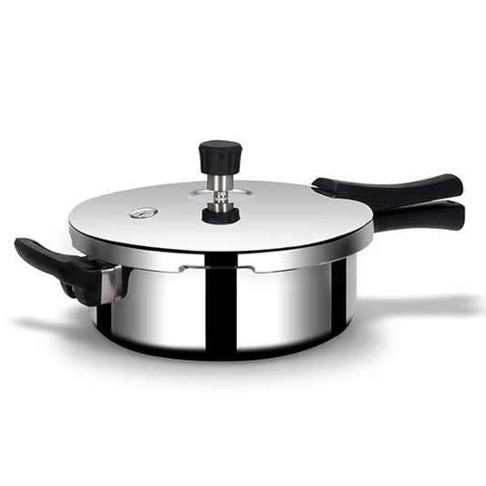 Arttdinox Stellar Stainless Steel 2 Ltr Mirror finish Pressure Cooker Lid with Gasket Rivetless Handle