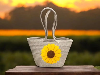 Women's Stylish Straw & Polyester Tote Handbag