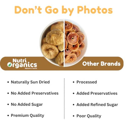 Nutri Organics Dry Fruits Afghani Dried Anjeer Figs Anjir 250 grams - Ziplock Pouch (Vacuum Packed For Extra Freshness)