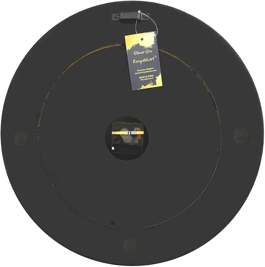 RoyalsCart Emboss Metal Analog Wall Clock For Elegant Clock Size - 16 X 16 Inches [Ktwc255D] Gold Designer Emboss Metal